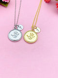 Palm Print Charm Necklace, Baby Palm Print Hand, N3851