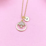 Spades Charm Gold Necklace, Play Card, Poker,  N4090