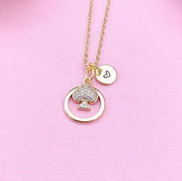 Spades Charm Gold Necklace, Play Card, Poker,  N4090