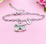 Circus Tent Charm Stainless Steel Bracelet, Summer, Festival, Fair, N1949A