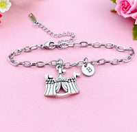 Circus Tent Charm Stainless Steel Bracelet, Summer, Festival, Fair, N1949A