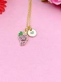 Grape Necklace, Gold Beautiful Purple Grape Necklace, Foodie Gift, Birthday Gift, N5173