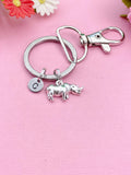 Rhinoceros Charm Keychain in Silver, N1740C
