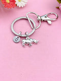 Rhinoceros Charm Keychain in Silver, N1740C