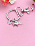 Rhinoceros Charm Keychain in Silver, N1740C