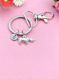 Rhinoceros Charm Keychain in Silver, N1740C