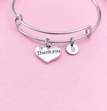Thank You Bracelet, Heart, Personalized Gift, N4555