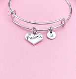 Thank You Bracelet, Heart, Personalized Gift, N4555