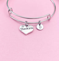 Thank You Bracelet, Heart, Personalized Gift, N4555