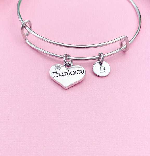 Thank You Bracelet, Heart, Personalized Gift, N4555