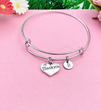 Thank You Bracelet, Heart, Personalized Gift, N4555