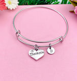 Thank You Bracelet, Heart, Personalized Gift, N4555