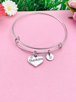 Thank You Bracelet, Heart, Personalized Gift, N4555