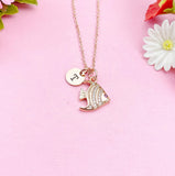 Rose Gold Fish Charm Necklace, N3156
