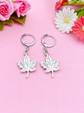 Maple Leaf Charm Silver Earrings, N5142A