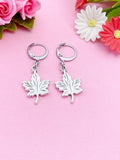 Maple Leaf Charm Silver Earrings, N5142A