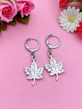 Maple Leaf Charm Silver Earrings, N5142A