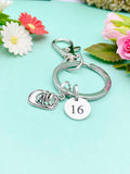 Firefighter Helmet Badge Number Charm Keychain, Fireman Gifts Ideas, Personalized Customized Made to Order, N1242C