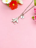 Fighter Jet Airplane Charm Silver Necklace, N5825