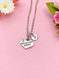 Follow Your Dream Necklace, Heart Follow Your Dream Charm, N828