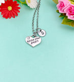 Follow Your Dream Heart Charm Necklace, Initial Charm