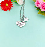 Follow Your Dream Heart Charm Necklace, Initial Charm