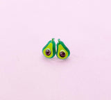 Avocado Silver Stud Earrings, Surgical Stainless Steel, N6060