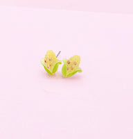 Corn Cob Silver Stud Earrings, Surgical Stainless Steel, N6065