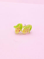 Corn Cob Silver Stud Earrings, Surgical Stainless Steel, N6065