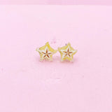 Starfruit Carambola Silver Stud Earrings, Surgical Stainless Steel, N6066