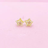 Starfruit Carambola Silver Stud Earrings, Surgical Stainless Steel, N6066
