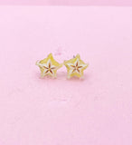 Starfruit Carambola Silver Stud Earrings, Surgical Stainless Steel, N6066