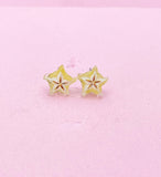 Starfruit Carambola Silver Stud Earrings, Surgical Stainless Steel, N6066