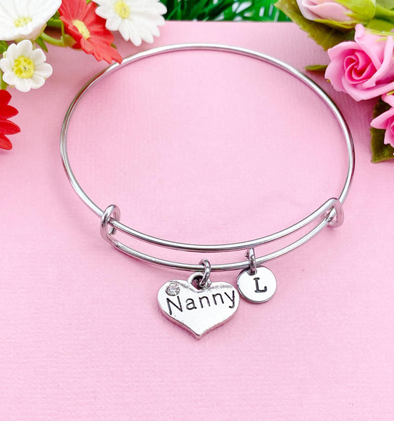 Nanny Heart Charm Silver Bracelet, N3938