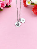 Gemini Twins Charm Necklace, Silver Necklace, D515