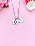 Taurus Bull Charm Necklace, Silver Necklace, D516