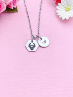 Taurus Bull Charm Necklace, Silver Necklace, D516