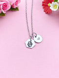 Pisces Fish Charm Necklace, Silver Necklace, D517