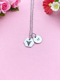 Capricorn Sea Goat  Charm Necklace, Silver Necklace, D518