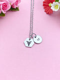 Capricorn Sea Goat  Charm Necklace, Silver Necklace, D518