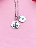 Libra Scales Charm Necklace, Silver Necklace, D519