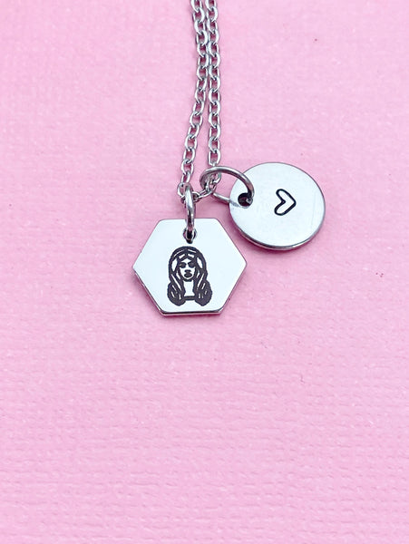 Virgo Maiden Charm Necklace, Silver Necklace, D521