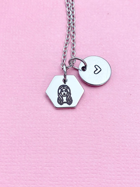 Virgo Maiden Charm Necklace, Silver Necklace, D521