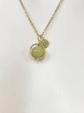 Peridot Charm Gold Necklace, Spinner Necklace, N6085