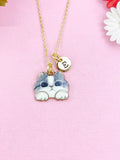 Cat Necklace, Gold Cute Cat Charm Necklace, N5904