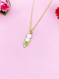 Japanese Dumpling Dango Charm Gold Necklace, N4879