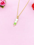 Japanese Dumpling Dango Charm Gold Necklace, N4879