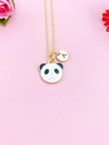 Panda Charm Necklace, Gold, Initial Charm
