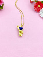 Astronaut Reach Star Charm Gold Necklace, Birthday Gifts, N5185A