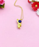 Astronaut Reach Star Charm Gold Necklace, Birthday Gifts, N5185A